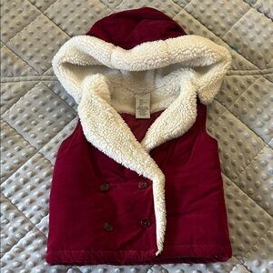 Red Hooded Vest with Faux Fur Lining 2-3 Yrs